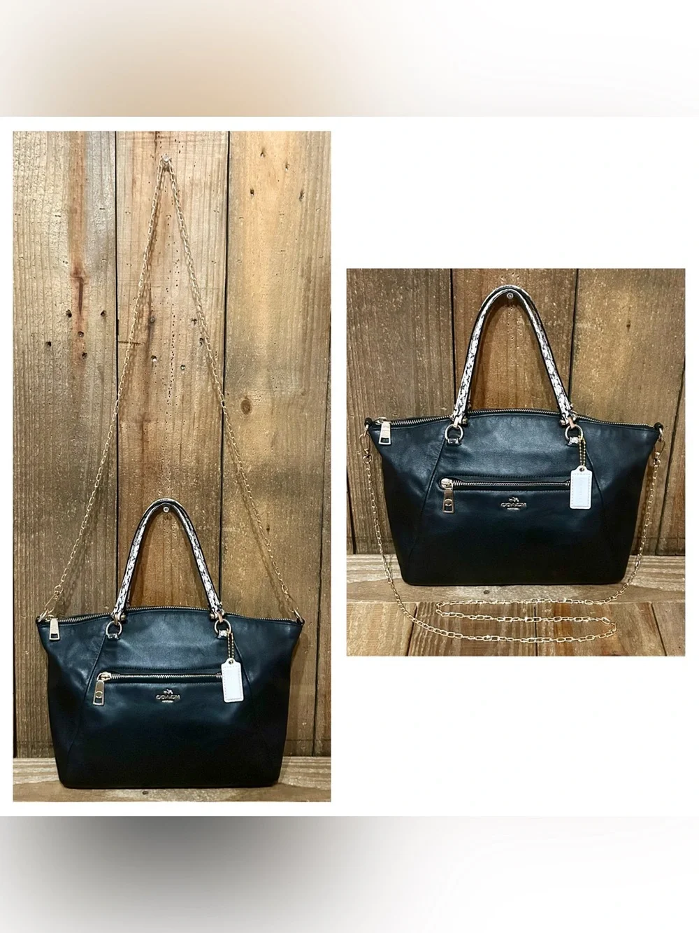 Coach: 5 Piece Set: Prairie Python Satchel with Free Wristlet, Scarfs & Dust Bag